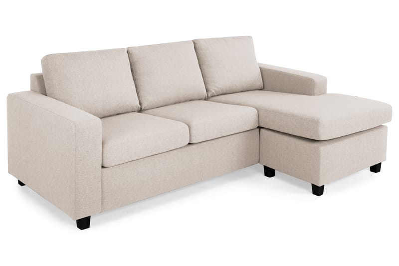 Crazy 3-seters Vendbar L-formet Sjeselongsofa i Stoff - Beige - Møbler - Sofaer - Sofa med sjeselong