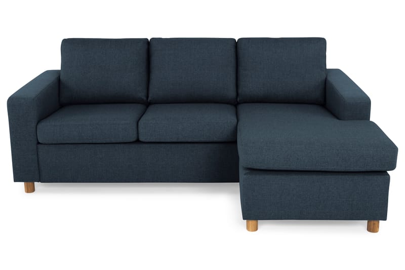 Crazy 3-seters Vendbar L-formet Sjeselongsofa i Stoff - Blå - Møbler - Sofaer - Sofa med sjeselong
