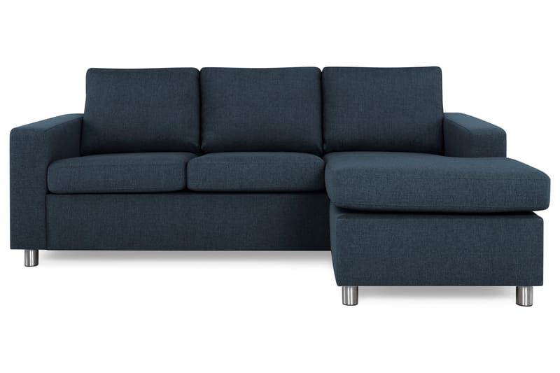 Crazy 3-seters Vendbar L-formet Sjeselongsofa i Stoff - Blå - Møbler - Sofaer - Sofa med sjeselong