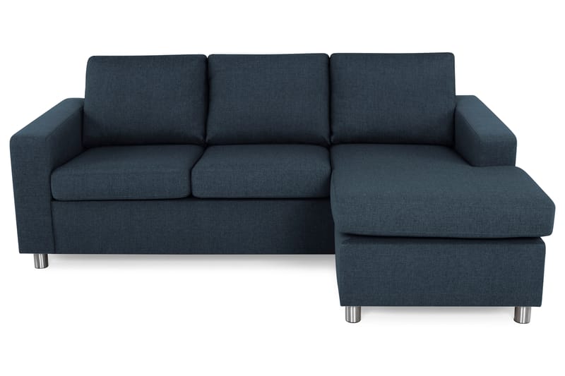 Crazy 3-seters Vendbar L-formet Sjeselongsofa i Stoff - Blå - Møbler - Sofaer - Sofa med sjeselong