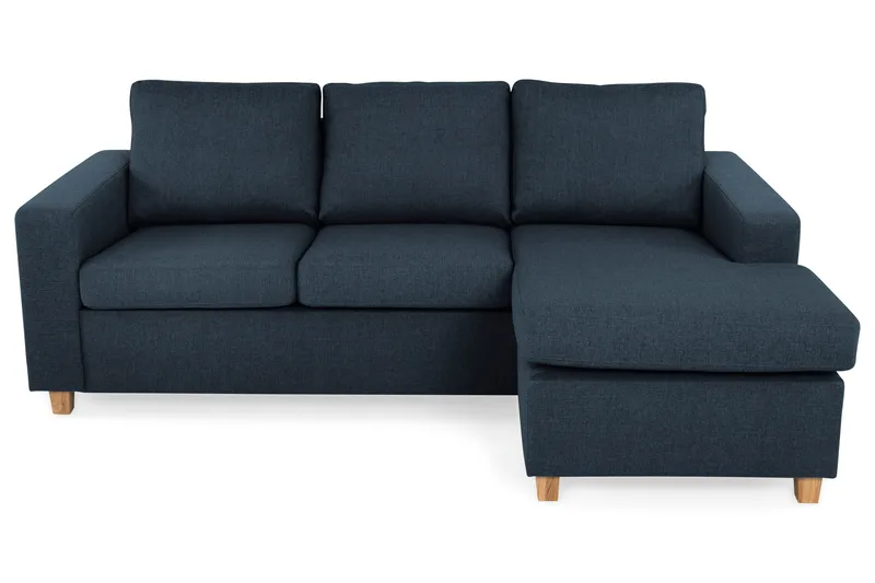 Crazy 3-seters Vendbar L-formet Sjeselongsofa i Stoff - Blå - Møbler - Sofaer - Sofa med sjeselong - 3 seters sofa med divan
