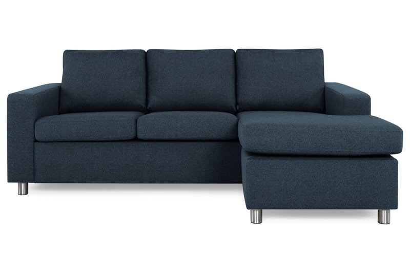 Crazy 3-seters Vendbar L-formet Sjeselongsofa i Stoff - Blå - Møbler - Sofaer - Sofa med sjeselong - 3 seters sofa med divan