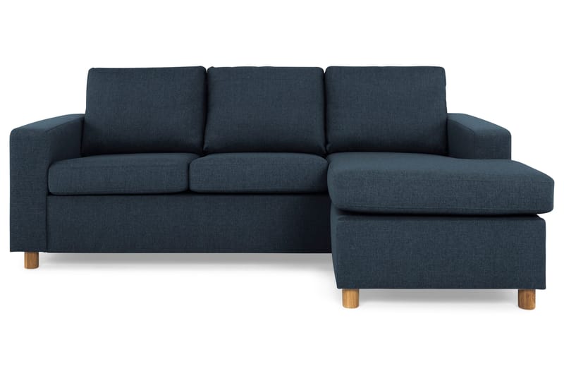 Crazy 3-seters Vendbar L-formet Sjeselongsofa i Stoff - Blå - Møbler - Sofaer - Sofa med sjeselong - 3 seters sofa med divan