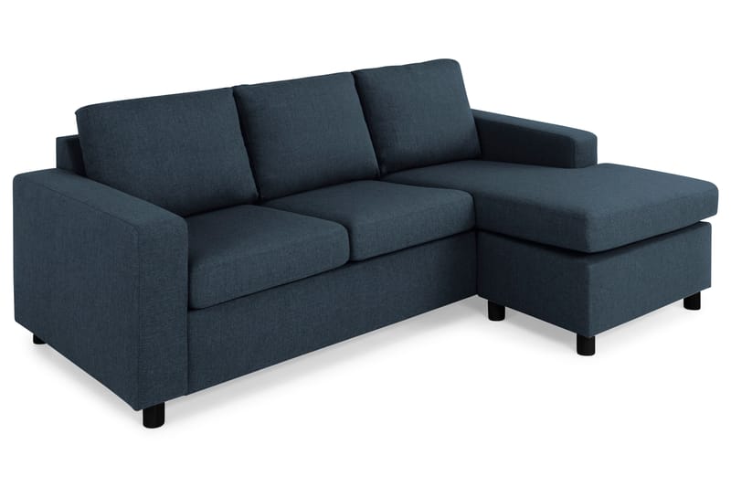 Crazy 3-seters Vendbar L-formet Sjeselongsofa i Stoff - Blå - Møbler - Sofaer - Sofa med sjeselong