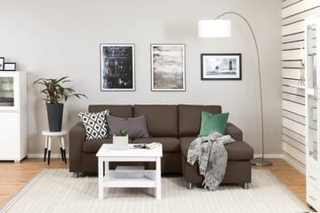 Crazy 3-seters Vendbar L-formet Sjeselongsofa i Stoff - Brun - Møbler - Sofaer - Sofa med sjeselong