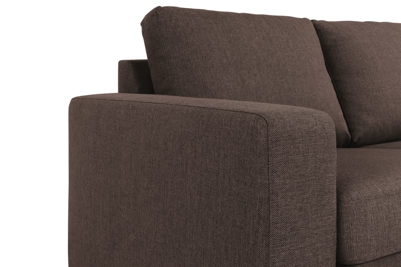 Crazy 3-seters Vendbar L-formet Sjeselongsofa i Stoff - Brun - Møbler - Sofaer - Sofa med sjeselong