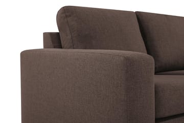 Crazy 3-seters Vendbar L-formet Sjeselongsofa i Stoff - Brun - Møbler - Sofaer - Sofa med sjeselong