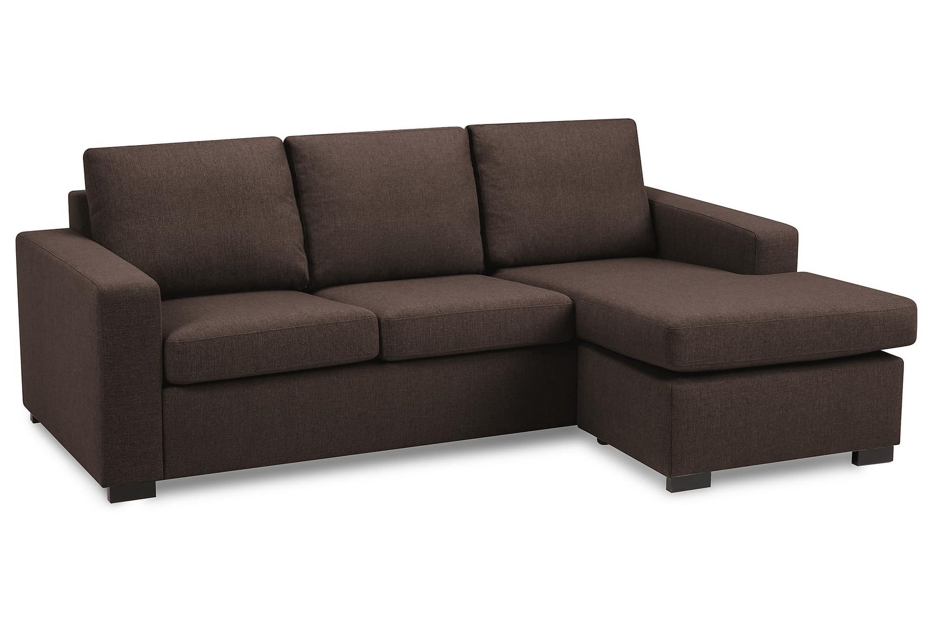 Crazy 3-seters Vendbar L-formet Sjeselongsofa i Stoff - Brun - Møbler - Sofaer - Sofa med sjeselong