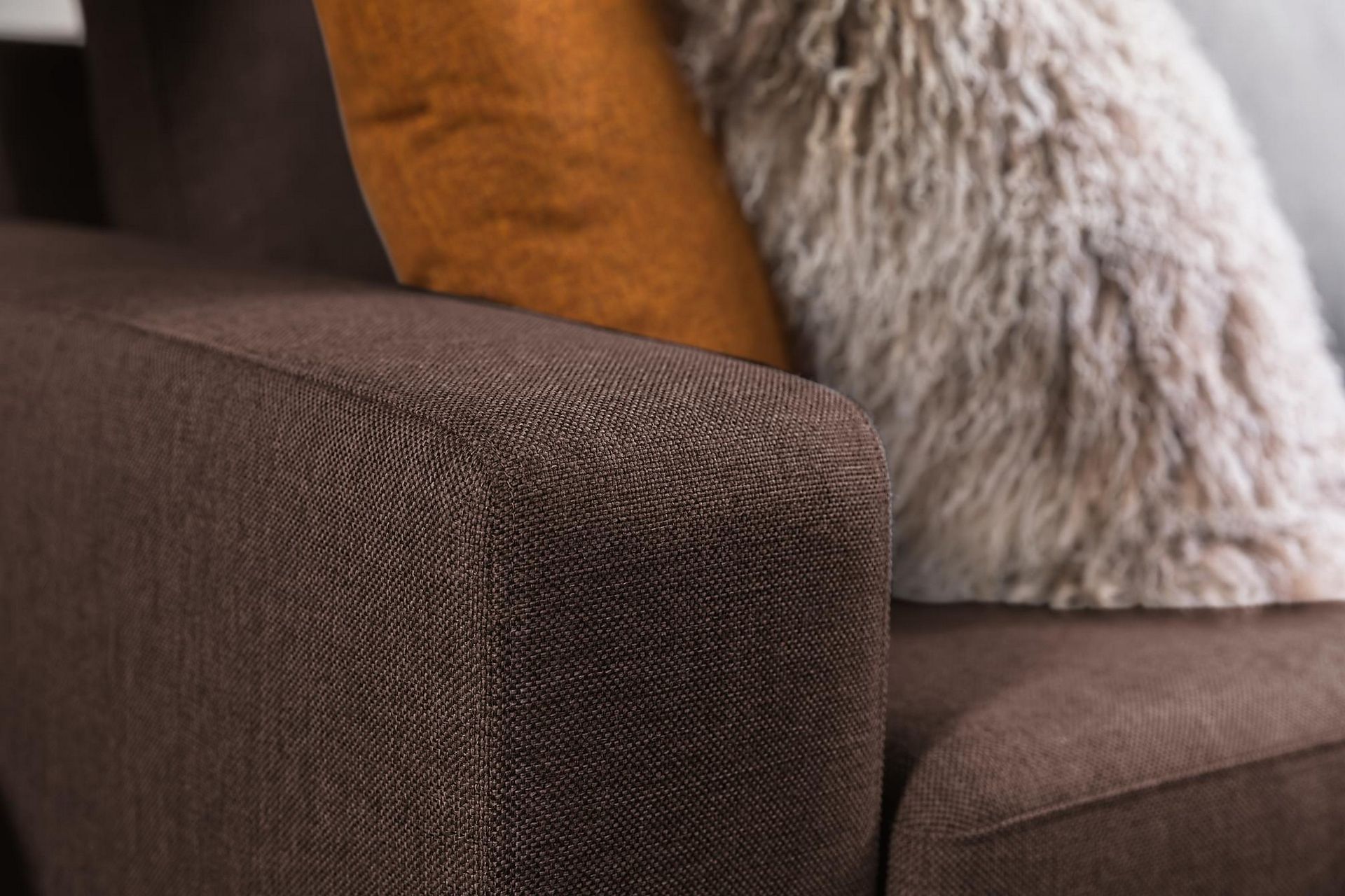 Crazy 3-seters Vendbar L-formet Sjeselongsofa i Stoff - Brun - Møbler - Sofaer - Sofa med sjeselong