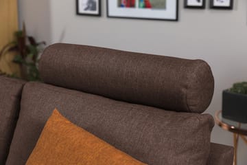 Crazy 3-seters Vendbar L-formet Sjeselongsofa i Stoff - Brun - Møbler - Sofaer - Sofa med sjeselong