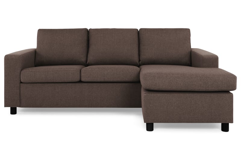 Crazy 3-seters Vendbar L-formet Sjeselongsofa i Stoff - Brun - Møbler - Sofaer - Sofa med sjeselong