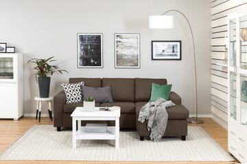 Crazy 3-seters Vendbar L-formet Sjeselongsofa i Stoff - Brun - Møbler - Sofaer - Sofa med sjeselong