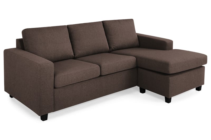 Crazy 3-seters Vendbar L-formet Sjeselongsofa i Stoff - Brun - Møbler - Sofaer - Sofa med sjeselong