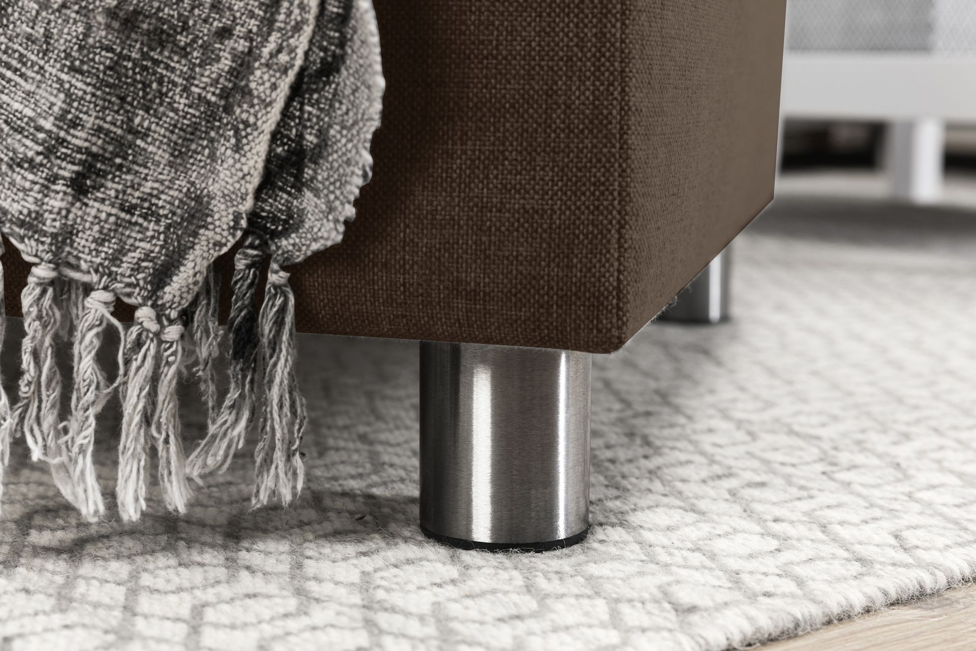 Crazy 3-seters Vendbar L-formet Sjeselongsofa i Stoff - Brun - Møbler - Sofaer - Sofa med sjeselong