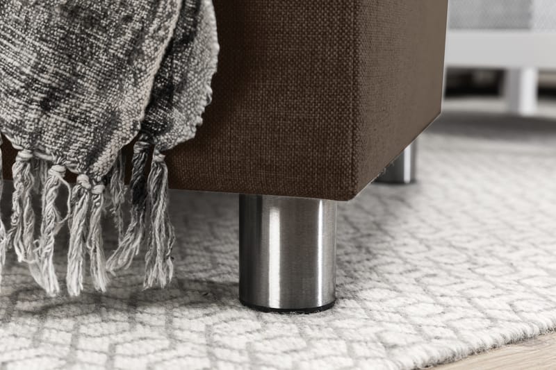 Crazy 3-seters Vendbar L-formet Sjeselongsofa i Stoff - Brun - Møbler - Sofaer - Sofa med sjeselong