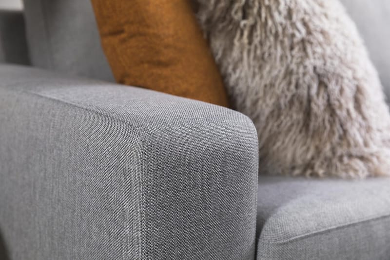 Crazy 3-seters Vendbar L-formet Sjeselongsofa i Stoff - Grå - Møbler - Sofaer - Sofa med sjeselong - 3 seters sofa med divan