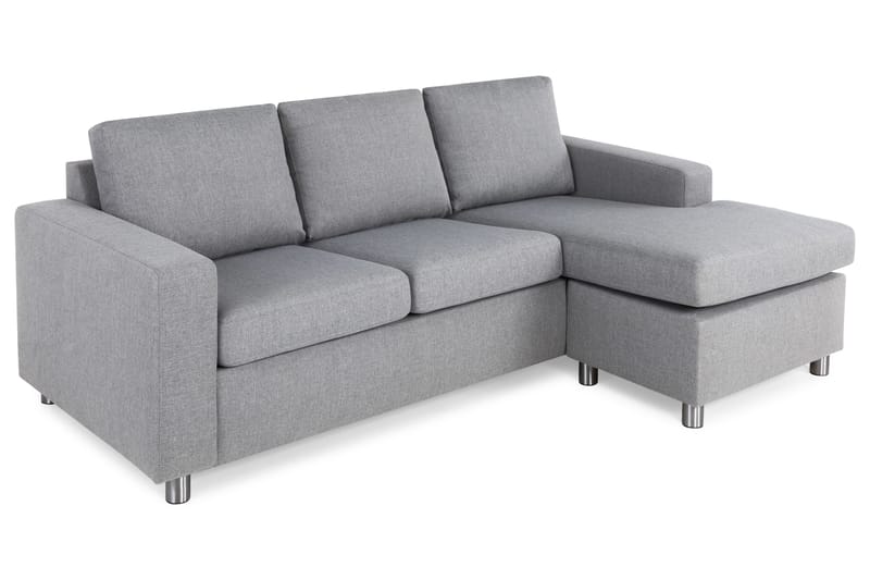 Crazy 3-seters Vendbar L-formet Sjeselongsofa i Stoff - Grå - Møbler - Sofaer - Sofa med sjeselong - 3 seters sofa med divan