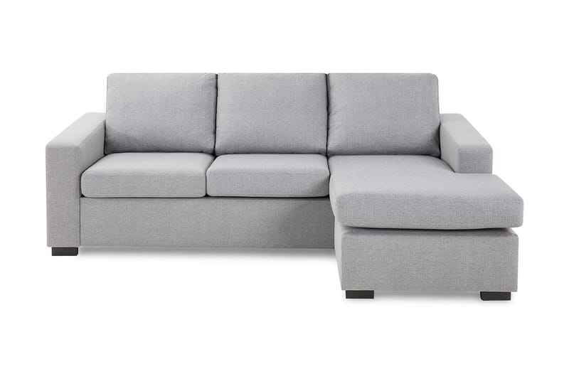 Crazy 3-seters Vendbar L-formet Sjeselongsofa i Stoff - Grå - Møbler - Sofaer - Sofa med sjeselong