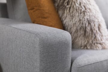 Crazy 3-seters Vendbar L-formet Sjeselongsofa i Stoff - Grå - Møbler - Sofaer - Sofa med sjeselong