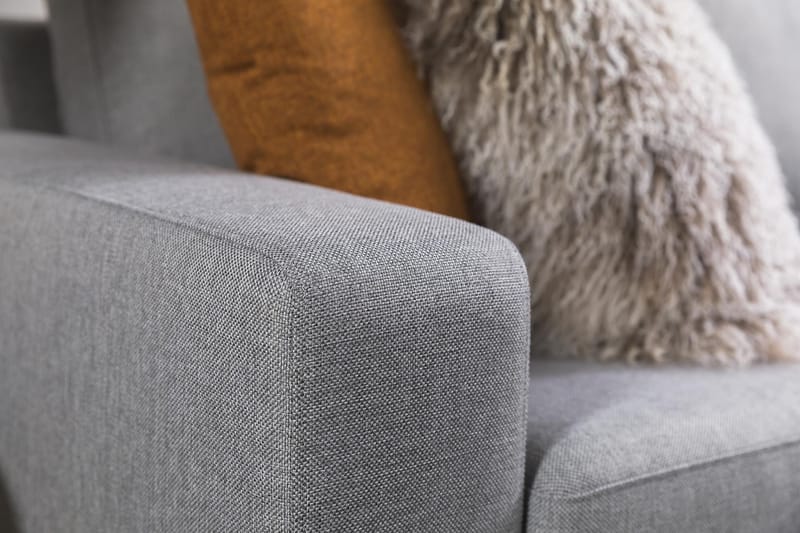 Crazy 3-seters Vendbar L-formet Sjeselongsofa i Stoff - Grå - Møbler - Sofaer - Sofa med sjeselong