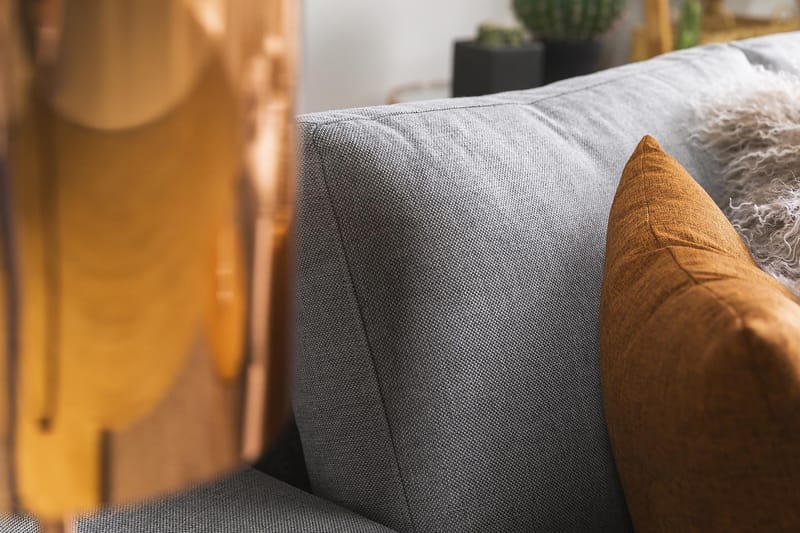 Crazy 3-seters Vendbar L-formet Sjeselongsofa i Stoff - Grå - Møbler - Sofaer - Sofa med sjeselong