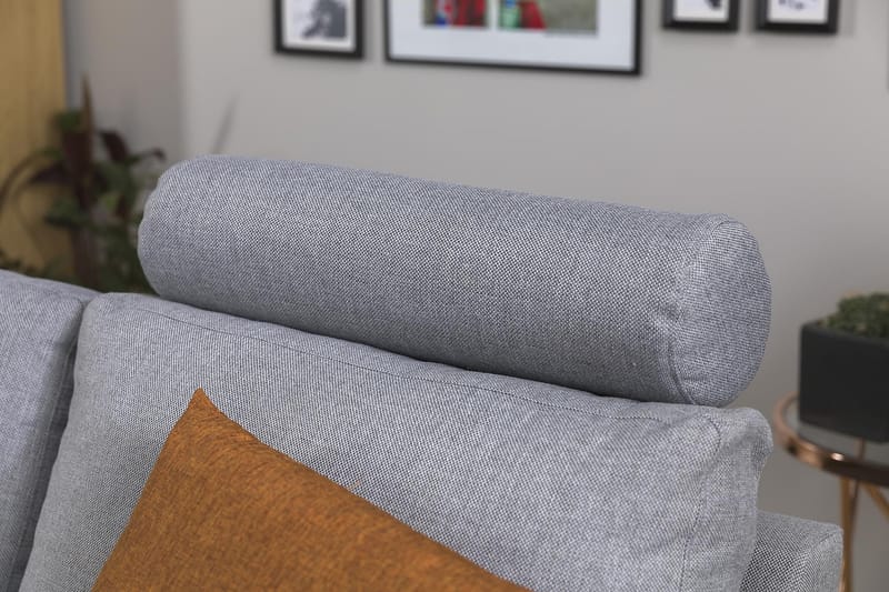 Crazy 3-seters Vendbar L-formet Sjeselongsofa i Stoff - Grå - Møbler - Sofaer - Sofa med sjeselong