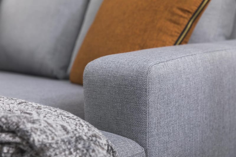 Crazy 3-seters Vendbar L-formet Sjeselongsofa i Stoff - Grå - Møbler - Sofaer - Sofa med sjeselong