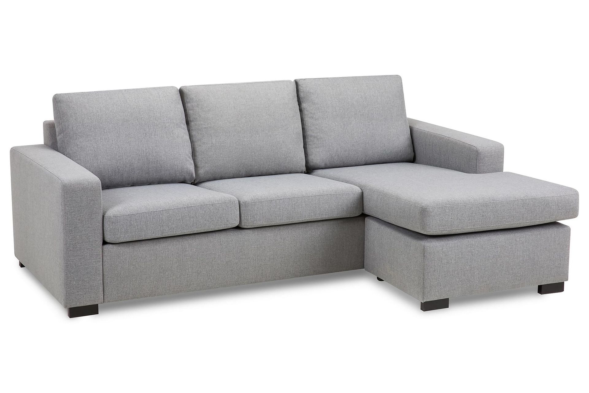 Crazy 3-seters Vendbar L-formet Sjeselongsofa i Stoff - Grå - Møbler - Sofaer - Sofa med sjeselong
