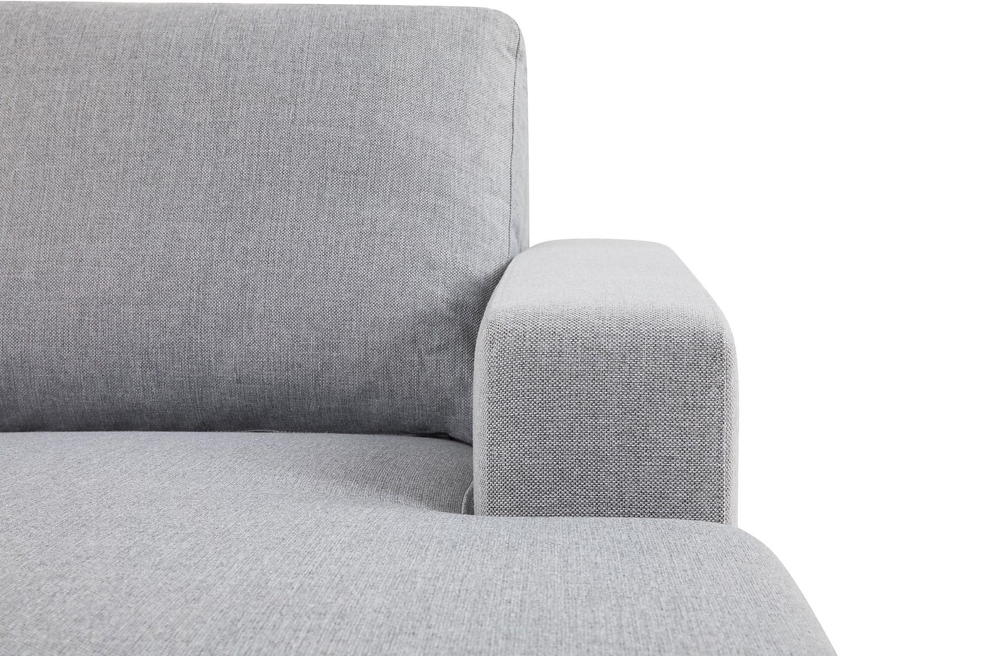 Crazy 3-seters Vendbar L-formet Sjeselongsofa i Stoff - Grå - Møbler - Sofaer - Sofa med sjeselong