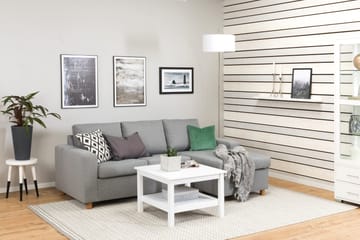 Crazy 3-seters Vendbar L-formet Sjeselongsofa i Stoff - Grå - Møbler - Sofaer - Sofa med sjeselong