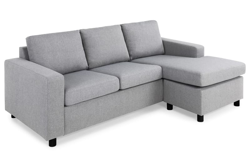 Crazy 3-seters Vendbar L-formet Sjeselongsofa i Stoff - Grå - Møbler - Sofaer - Sofa med sjeselong