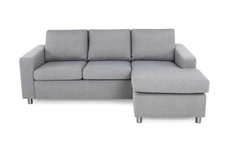 Crazy 3-seters Vendbar L-formet Sjeselongsofa i Stoff - Grå - Møbler - Sofaer - Sofa med sjeselong