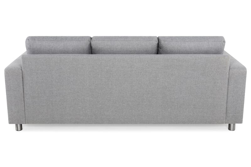 Crazy 3-seters Vendbar L-formet Sjeselongsofa i Stoff - Grå - Møbler - Sofaer - Sofa med sjeselong