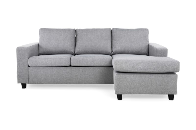 Crazy 3-seters Vendbar L-formet Sjeselongsofa i Stoff - Grå - Møbler - Sofaer - Sofa med sjeselong