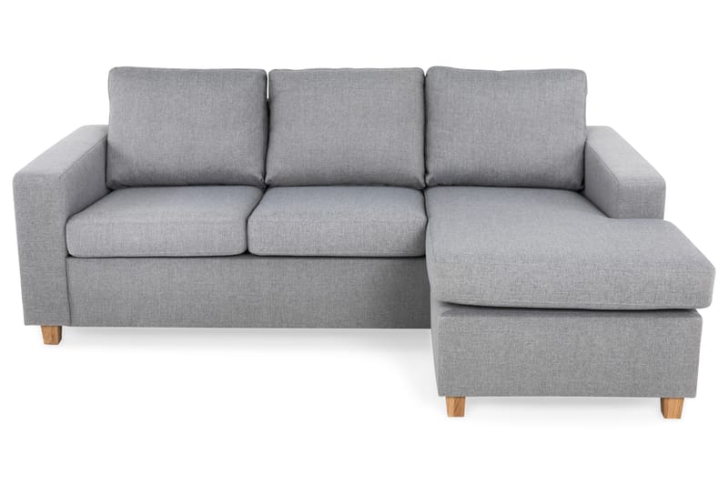 Crazy 3-seters Vendbar L-formet Sjeselongsofa i Stoff - Grå - Møbler - Sofaer - Sofa med sjeselong