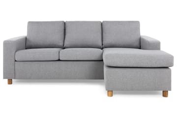 Crazy 3-seters Vendbar L-formet Sjeselongsofa i Stoff - Grå - Møbler - Sofaer - Sofa med sjeselong