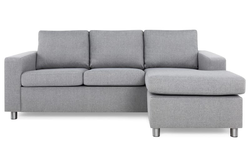 Crazy 3-seters Vendbar L-formet Sjeselongsofa i Stoff - Grå - Møbler - Sofaer - Sofa med sjeselong - 3 seters sofa med divan