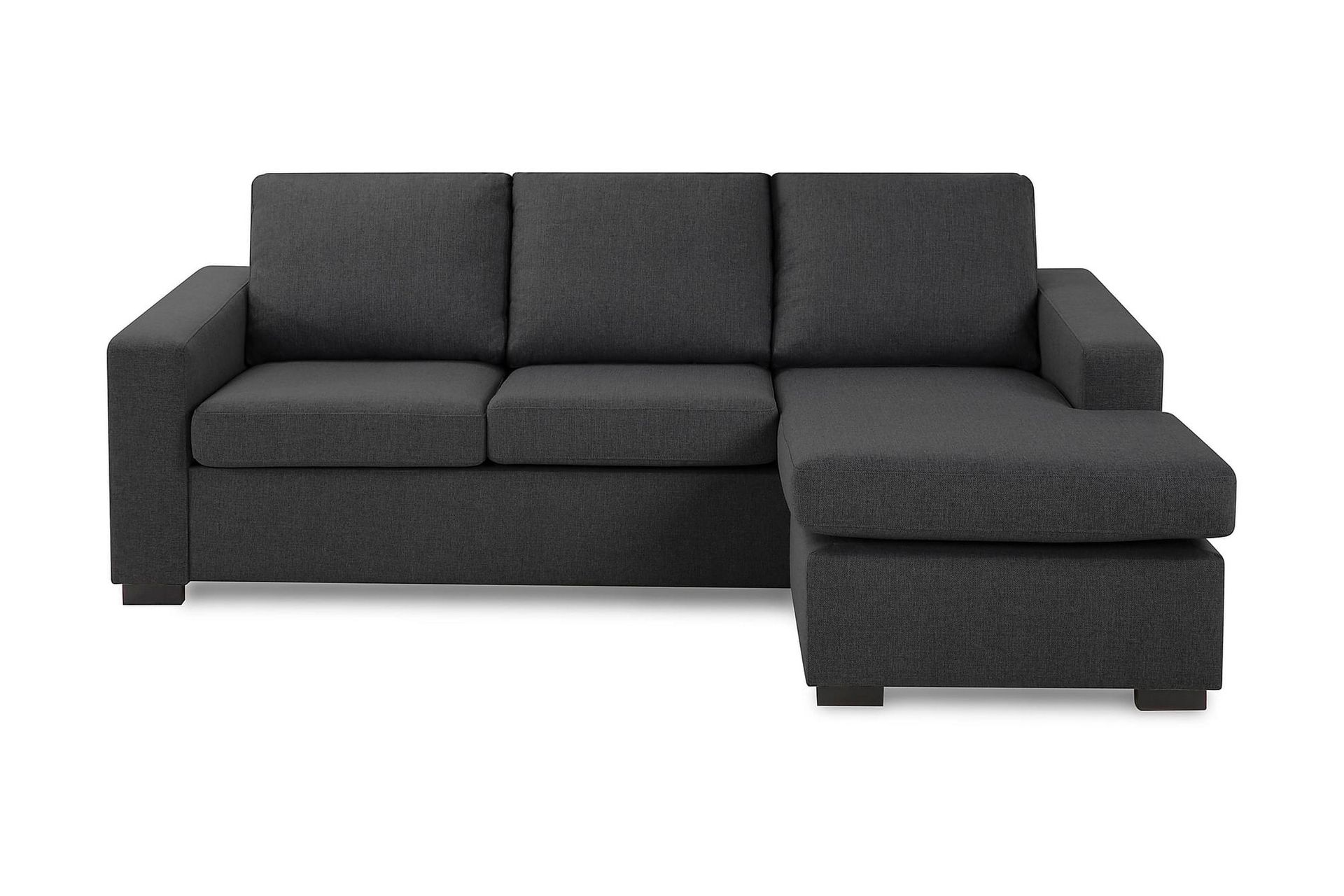 Crazy 3-seters Vendbar L-formet Sjeselongsofa i Stoff - Mørk grå - Møbler - Sofaer - Sofa med sjeselong
