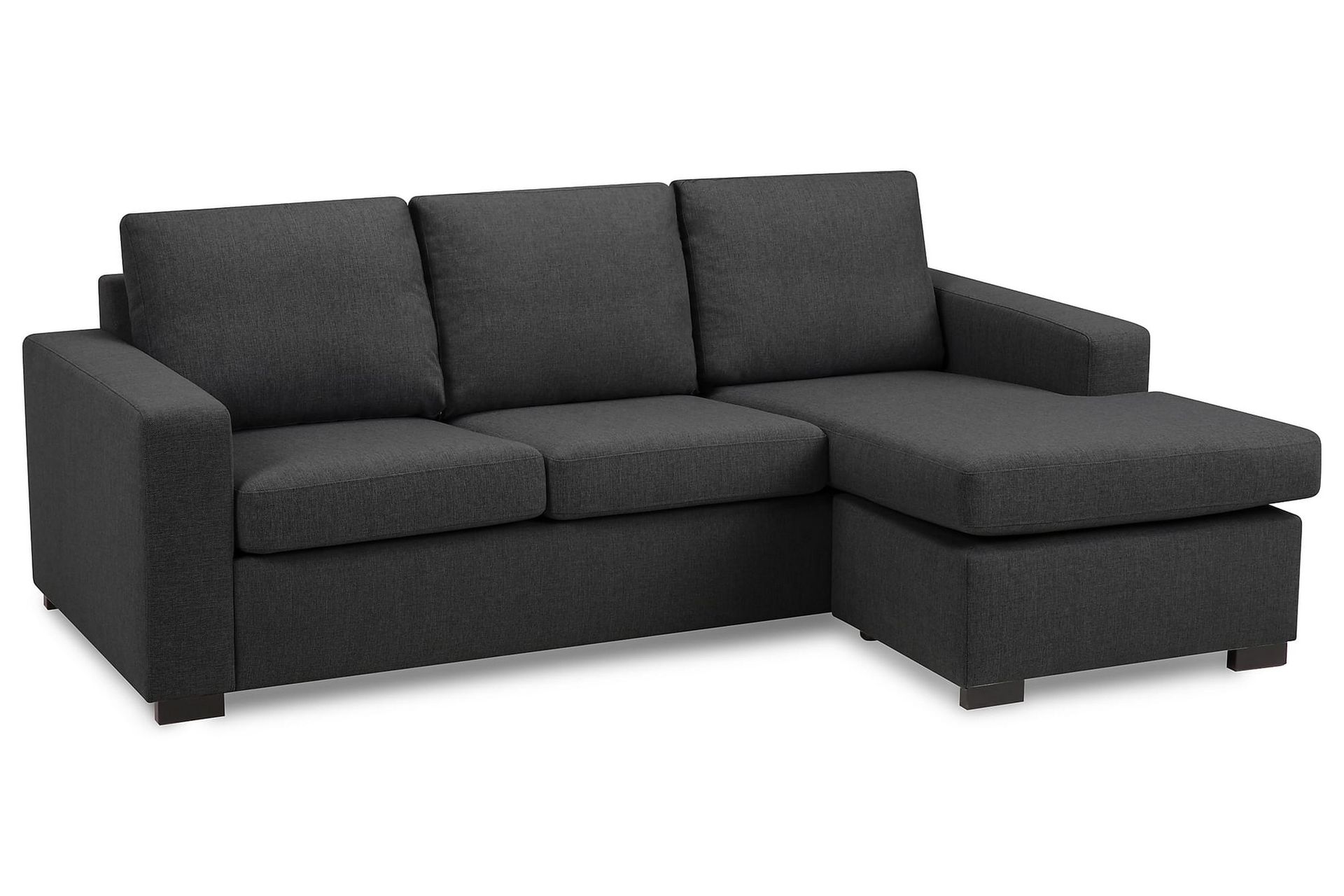Crazy 3-seters Vendbar L-formet Sjeselongsofa i Stoff - Mørk grå - Møbler - Sofaer - Sofa med sjeselong
