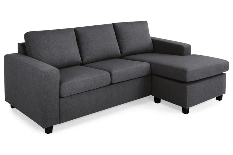 Crazy 3-seters Vendbar L-formet Sjeselongsofa i Stoff - Mørk grå - Møbler - Sofaer - Sofa med sjeselong