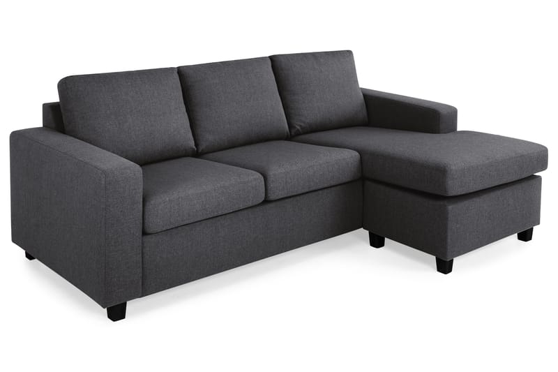 Crazy 3-seters Vendbar L-formet Sjeselongsofa i Stoff - Mørk grå - Møbler - Sofaer - Sofa med sjeselong - 3 seters sofa med divan