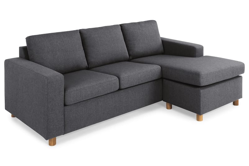 Crazy 3-seters Vendbar L-formet Sjeselongsofa i Stoff - Mørk grå - Møbler - Sofaer - Sofa med sjeselong - 3 seters sofa med divan