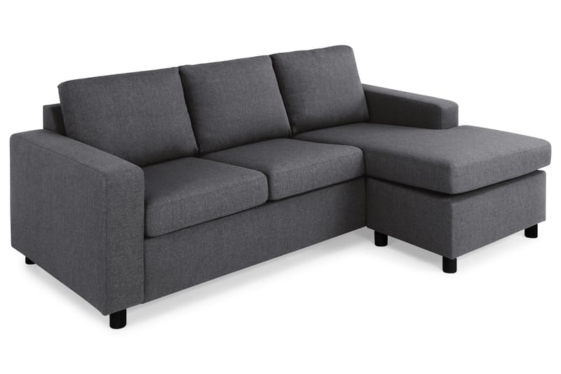 Crazy 3-seters Vendbar L-formet Sjeselongsofa i Stoff - Mørk grå - Møbler - Sofaer - Sofa med sjeselong