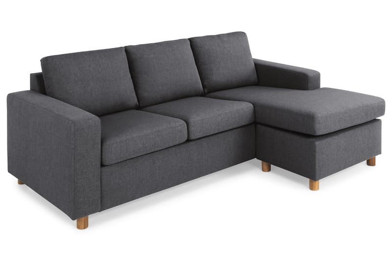 Crazy 3-seters Vendbar L-formet Sjeselongsofa i Stoff - Mørk grå - Møbler - Sofaer - Sofa med sjeselong