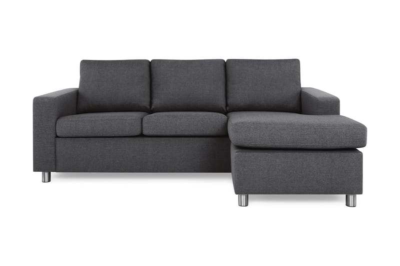 Crazy 3-seters Vendbar L-formet Sjeselongsofa i Stoff - Mørk grå - Møbler - Sofaer - Sofa med sjeselong