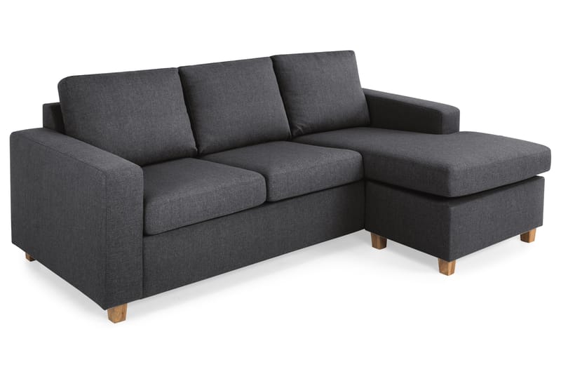 Crazy 3-seters Vendbar L-formet Sjeselongsofa i Stoff - Mørk grå - Møbler - Sofaer - Sofa med sjeselong