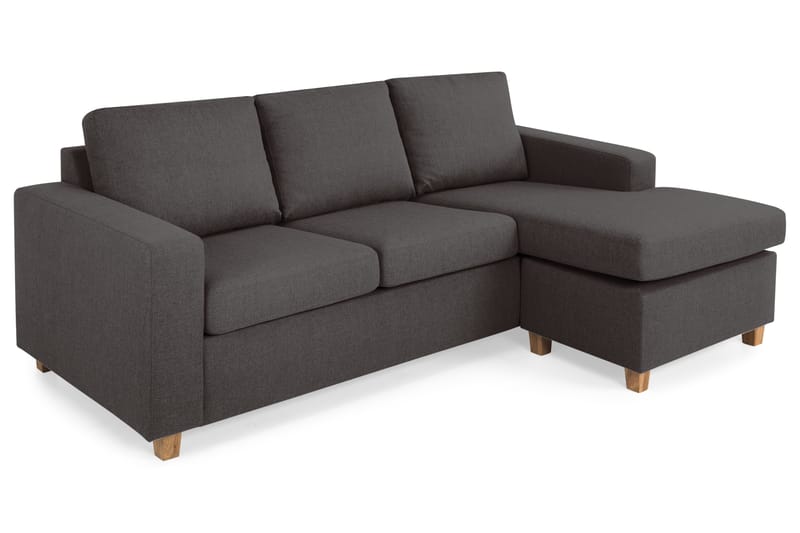 Crazy 3-seters Vendbar L-formet Sjeselongsofa i Stoff - Mørk grå - Møbler - Sofaer - Sofa med sjeselong