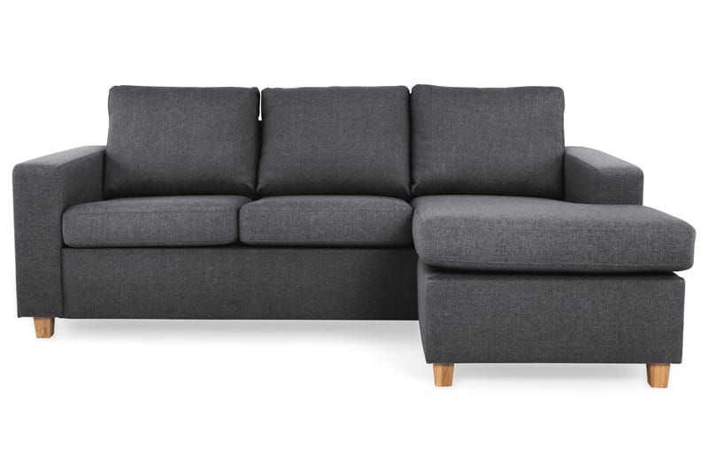 Crazy 3-seters Vendbar L-formet Sjeselongsofa i Stoff - Mørk grå - Møbler - Sofaer - Sofa med sjeselong
