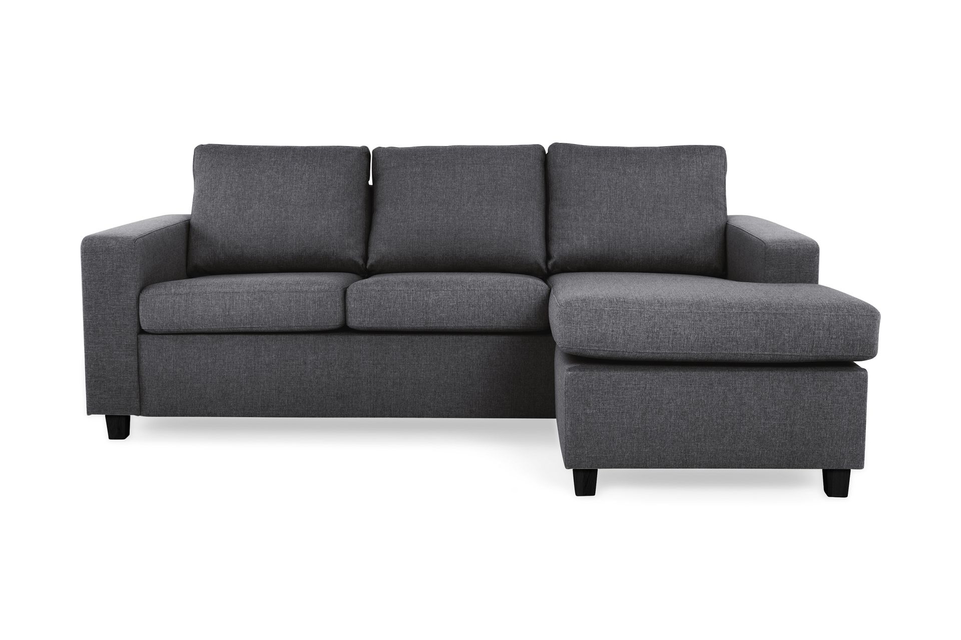 Crazy 3-seters Vendbar L-formet Sjeselongsofa i Stoff - Mørk grå - Møbler - Sofaer - Sofa med sjeselong