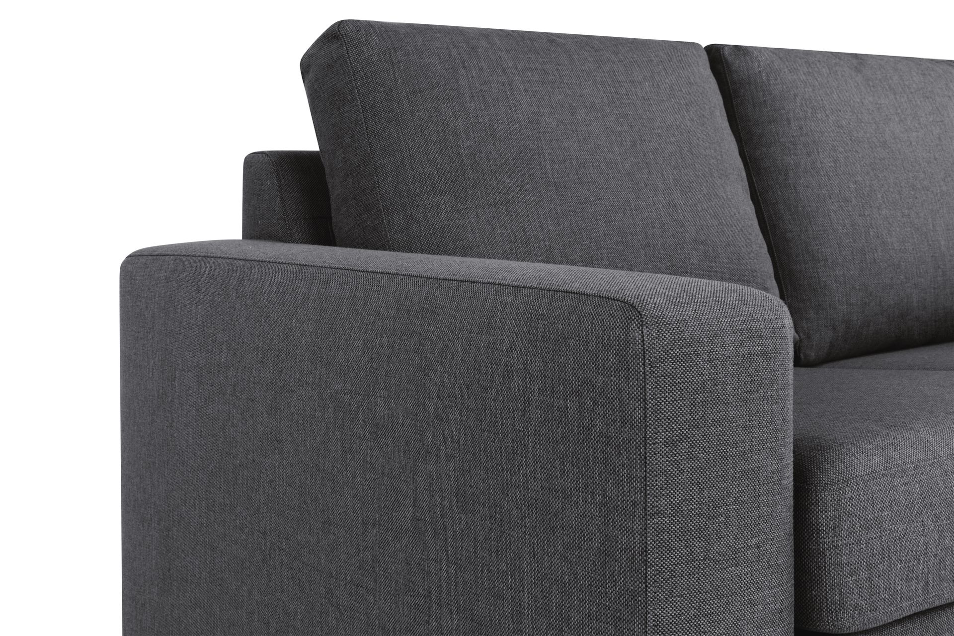 Crazy 3-seters Vendbar L-formet Sjeselongsofa i Stoff - Mørk grå - Møbler - Sofaer - Sofa med sjeselong